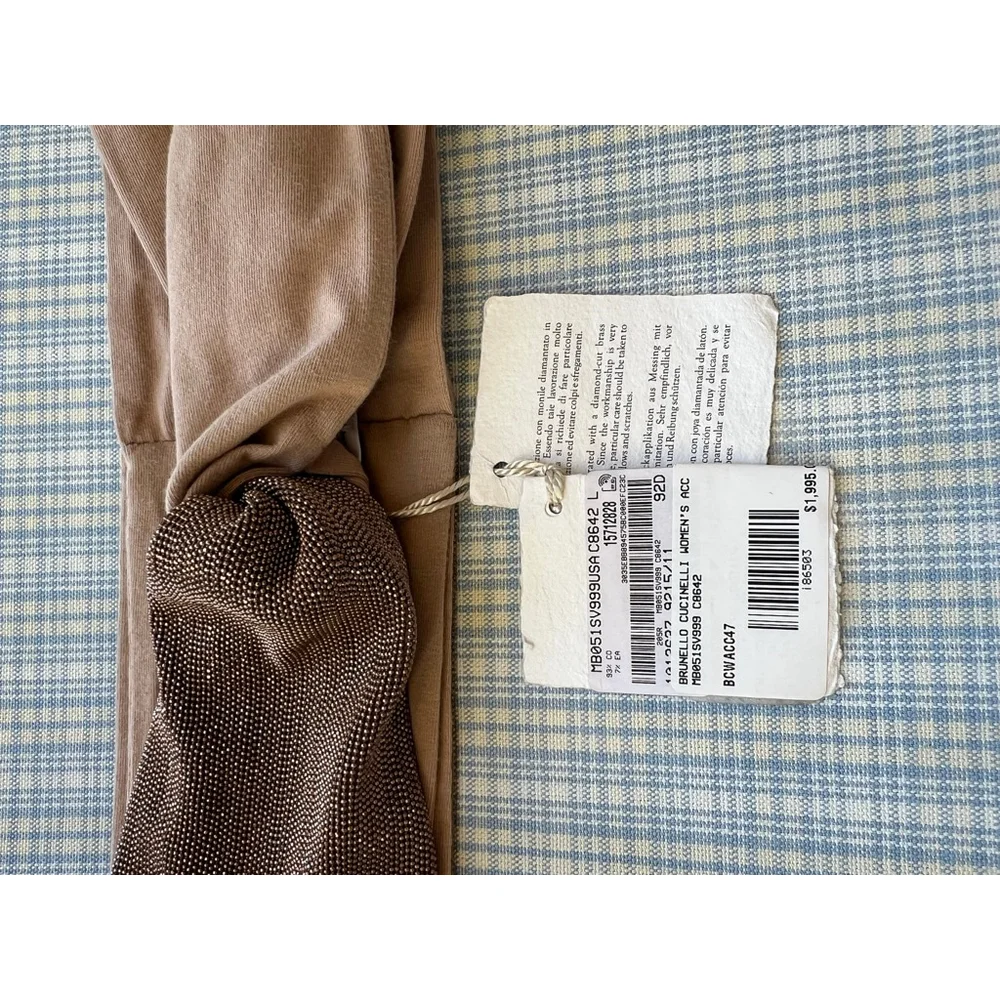 NWT Brunello Cucinelli One Size Beige Bronze Hair L